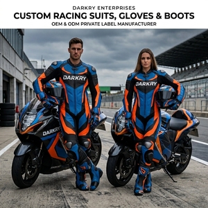 Traje de Cuero Personalizado para Motociclismo de Carreras, Equipo de Protección para Motociclistas, Fabricante OEM, Guantes y Botas al por Mayor - Product Image 5