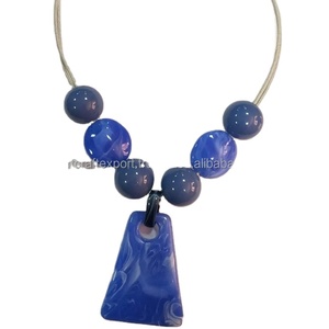 Atractivo nuevo Simple y barato resina y Cuerno Oval enlace cadena collar joyería para mujeres de la India por RF Crafts - Product Image 1
