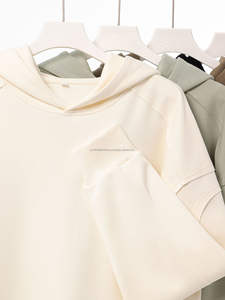 Ropa de calle al por mayor personalizada 380 mezclas de algodón manga raglán sin cadena sudaderas con capucha de gran tamaño unisex - Product Image 3