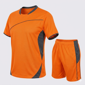 Custom Printed V-Neck Football Jersey Set Breathable Quick Dry 100% Polyester Soccer Kit for Men OEM Wholesale Factory Supplier - Product Image 1