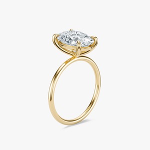 Bague de fiançailles solitaire Roy Diamond Classic en or jaune 14 carats avec diamant ovale cultivé en laboratoire pour femme, certifiée IGI, 3,5 grammes - Product Image 2