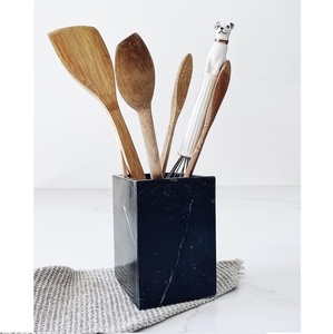 Organizador de Utensilios Desechables de Mármol Negro, Organizador de Cocina de Piedra de Lujo para Utensilios de Cocina y Decoración de Encimeras, Uso Doméstico y Hotelero - Product Image 3