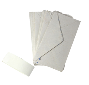 <b>White</b> Color Recycled Handmade Cotton / Silk Paper Gift Card and Folding <b>Envelopes</b> Sets - Product Image 3