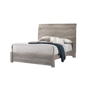 Moderno Letto Matrimoniale King Size in Legno Grigio, Struttura Semplice Laminata in Carta, Arredamento Camera da Letto - Product Image 2