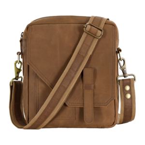 Bolso de Cuero Crazy Horse Color Bronceado Personalizado, Marca Privada OEM/ODM, Venta al Por Mayor, Estilo Minimalista para Viajes - Product Image 1