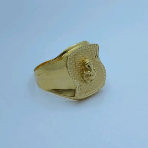 Bague Ganesha en or traditionnelle pour homme, design religieux classique, bijou indien en or pour un usage quotidien - Product Image 2