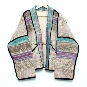 เสื้อแจ็คเก็ตผ้าฝ้ายถักสำหรับผู้หญิง สไตล์โบโฮ ลายพิมพ์บล็อก ลายดอกไม้ ปักลาย ติดกระดุม เป็นมิตรกับสิ่งแวดล้อม ใส่ได้สองด้าน แห้งเร็ว - Product Image 5