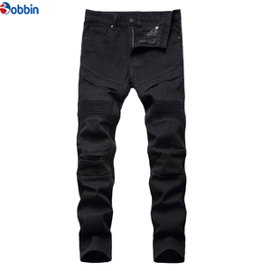 Pantalones Vaqueros para Hombre, de Alta Calidad, Corte Slim Fit, Cintura Media, Pierna Recta, Casuales, de Algodón Transpirable, con Bolsillos - Product Image 4