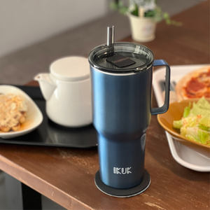 Bouteille portable de gobelets à thé Boba isolés à double paroi populaire de 30oz/900ml avec poignée et doublure en porcelaine - Product Image 6