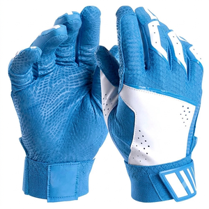 Gants de travail robustes QASWA SPORTS professionnels pour hommes, en cuir bleu et blanc, pour le cyclisme, la moto, la mécanique et la sécurité - Product Image 1