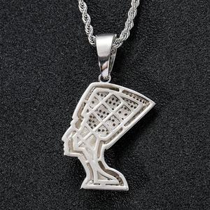 Egyptian Queen Nefertiti Moissanite Diamond Pendant Pharaoh Queen Pendant Gold Vermeil Moissanite <b>Charm</b> - Product Image 5