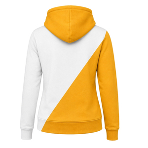 เสื้อฮู้ดผู้หญิงสีทองขาวแบบสั่งทำพิเศษ 2 แถบไขว้ แขนยาว สีตัดต่อ แฟชั่นลำลอง ผ้าฟลีซ สำหรับฤดูหนาว - Product Image 2