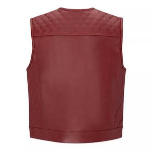 Classic Racing Jersey Leather Biker <b>Vest</b> <b>Men</b> Vintage Motorcycle Waistcoat <b>Multi</b> Pocket Custom High Quality OEM <b>Vest</b> - Product Image 3