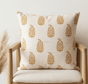 Elegant White Leaf Printed <b>Sofa</b> Pillow <b>Cover</b> <b>For</b> Hotel Hospital Farmhouse Decor Accent Block Print 20X20 Pillow <b>Covers</b> - Product Image 2
