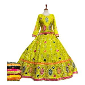 Robe de bal élégante en organza jaune brodée avec manches trois quarts, longueur maxi, robe de soirée faite à la main - Product Image 6