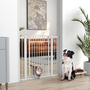 Cancello Extra Largo per Cani e Gatti da 30-41 Pollici con Kit di Estensione da 3 e 5,5 Pollici, Chiusura a Bottone in Metallo da 30 Pollici di Altezza - Product Image 2