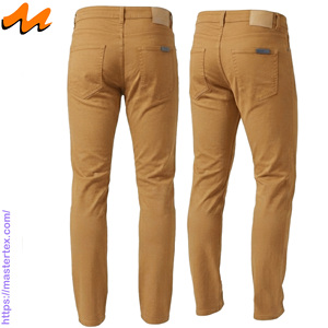 Pantalones Casuales de Corte Recto para Hombre MASTER TEXTILE, Color Sólido, Cintura Media, Tejido Twill Transpirable, Cierre de Botones y Remaches - Product Image 3