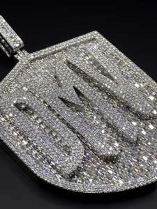 Custom Letter Luxury Diamond Pave Name <b>Pendant</b> 10K 14k <b>Solid</b> <b>Gold</b> 925 Silver rose <b>gold</b> lab grown Diamond Iced hip hop jewelry - Product Image 6