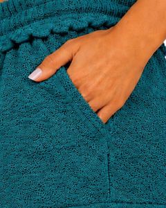 Teal Blue Women <b>Drawstring</b> Cotton Terry Shorts Elastic Waist Casual Summer Lounge Wear Soft Pocket Mini Shorts Custom Fashion - Product Image 6