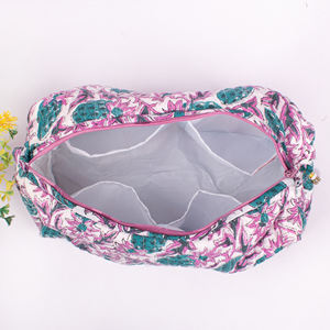 Sac réutilisable écologique de style bohème à imprimés floraux unisexe, léger, multifonctionnel, pochette de voyage durable, sac à cosmétiques en coton - Product Image 5