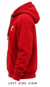 Sweat-shirt à capuche rouge pour homme, coupe classique, logo sur le devant, poche, décontracté, 100% coton molletonné imprimé, vêtements d'hiver, 320g - Product Image 3