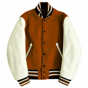 Custom Mens Green Color Wool Varsity <b>Jacket</b> Stand Collar <b>Zip</b> <b>Up</b> Letterman <b>Jacket</b> OEM Private Label Casual Autumn Wholesale - Product Image 4