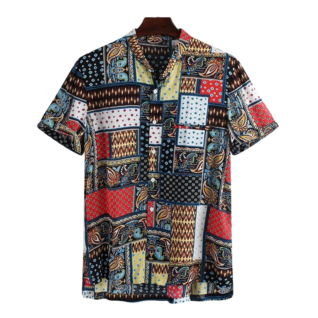 Camisa de alta calidad Resort Primavera Verano para hombre, camisa hawaiana de manga corta de gran tamaño con estampado gráfico personalizado para la playa para hombre