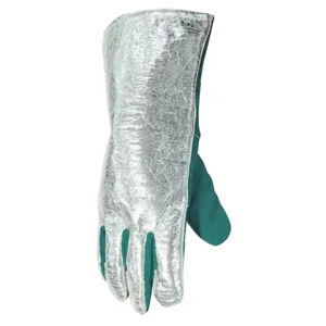 Gants en cuir de vachette aluminisé et para-aramide, résistants à la chaleur, pour la construction, la sécurité, la lutte contre les incendies, le soudage et autres applications - Product Image 6