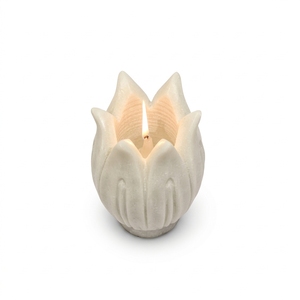 Burma Teak <b>Wood</b> Elegant Marble <b>Cup</b>-Shaped Candle Holders Lanterns Home Decoration Stone Candle Stand for Christmas Candle Jars - Product Image 6