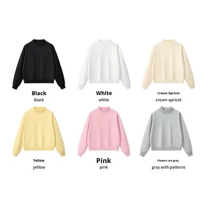 Sudadera de Forro Polar con Cuello Alto y Estampado Otoñal para Mujer, con Logotipo Frontal, de Alta Calidad, Cómoda, 400g, Poliéster/Algodón, Venta al Por Mayor - Product Image 2