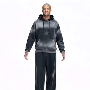 Sudadera con Capucha para Hombre, Lisa, de Algodón, Estilo Deportivo, Corte Regular, con Bolsillos Laterales, para Otoño, de Secado Rápido, Lavado Ácido 2 en 1 - Product Image 1
