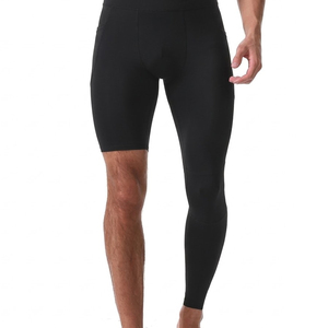 Men's Compression One Leg Tights Pants Breathable <b>Knee</b> Length Spandex/Polyester Basketball Sportswear Running Gym Sport Fitness - Product Image 4
