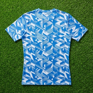 Camiseta de Compresión de Manga Corta para Hombre, Estampado Geométrico Azul, Ropa Deportiva para Gimnasio, Fitness, Running, Ropa Deportiva de Alto Rendimiento, Capa Base Atlética - Product Image 6