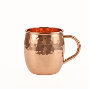 Copper Mule Mug, Handcrafted Shiny Moscow Mule Beer Mug Cup Cocktail Serveware, <b>Drinkware</b> & Barware - Product Image 2
