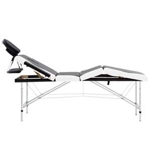 Cama de Masaje Plegable de Aluminio de 4 Zonas en Blanco y Negro con Diseño Confortable - Product Image 5