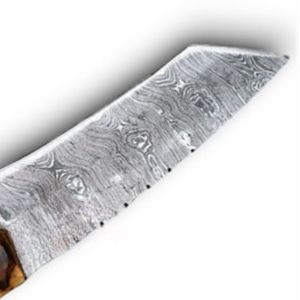 Cuchillos Tanto de Caza de Acero de Damasco Hechos a Mano para Supervivencia al Aire Libre y Camping, Cuchillos de Hoja Fija con Geometría de Hoja y Mango Distintivos - Product Image 6