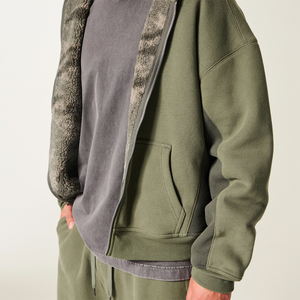 Custom logo Zipper <b>Hoodie</b> Manufacturers Heavyweight French Terry Oversized 400 500 600gsm Cropped Boxy Zip up <b>Hoodie</b> for Men - Product Image 3