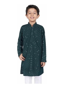 Ensemble Kurta Pajama pour garçon, brodé de paillettes, vêtements traditionnels indiens ethniques pour mariage et festivals - Product Image 1