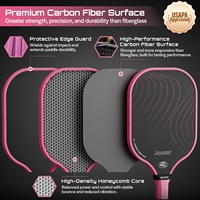 Raquette de pickleball en fibre de carbone T300 approuvée par l'USAPA, noyau en nid d'abeille PP de 14 mm, raquette en carbone haute résistance pour un jeu performant