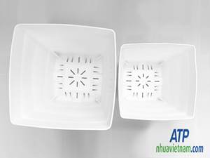 Pot pour la décoration de la maison et du jardin, Wave Square Pot avec plastique de haute qualité - Product Image 6