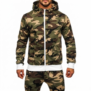 Men's Polyester Fishing <b>Jackets</b> Winter Hooded Breathable Printed Tracksuit Set Tech Fleece Solid Casual Training Wear - Product Image 3