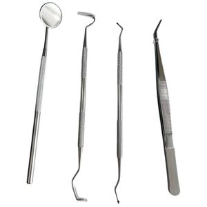 Kit d'examen dentaire en acier inoxydable pour usage professionnel : miroir de blanchiment dentaire, détartreur, pinces, instruments chirurgicaux de base - Product Image 1