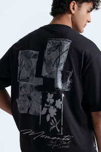 T-shirt oversize tendance pour homme, coupe ample, en coton, streetwear, imprimé graphique, uni, personnalisable, vente en gros - Product Image 4