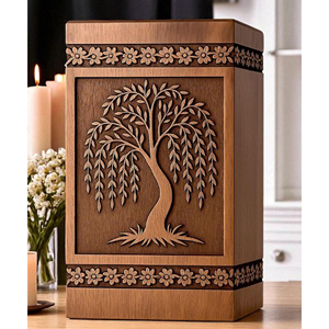 Engraved Willow Tree Cremation Urn - Handmade Rosewood Memorial urn Memorial Keepsake by AYAANS - Product Image 2