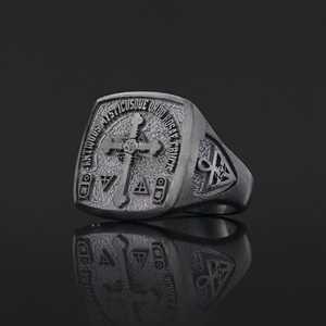 Bague BOJ RCJ 018 personnalisée en argent et diamant, bague de diplôme universitaire unisexe, cadeau pour les occasions de fête, prix bas - Product Image 2