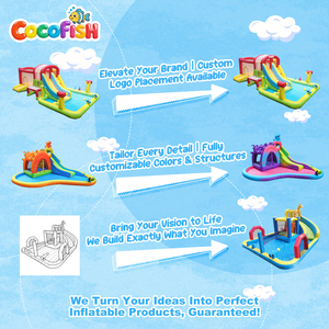 Cocofish Parque de Diversiones Inflable para Jardín, Castillo Hinchable con Piscina, Tobogán, Aro, Pistola de Agua, Combo Hinchable Grande para Niños - Product Image 5
