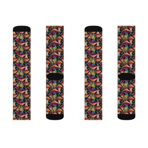 Calcetines de Trabajo con Diseño de Hongos Psicodélicos Coloridos, Impresión Digital, Transpirables, Casuales para Adultos - Product Image 4