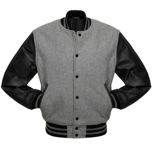 Custom Varsity Lettermen Baseball <b>Jackets</b> Green Wool Body Black <b>Leather</b> Sleeves - Product Image 5