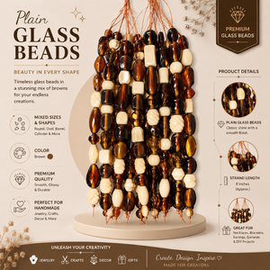 Decorative Brown Plain Glass Loose Beads Mixed Shape and Size Strand for DIY <b>Bracelet</b> Necklace | <b>Anklet</b> Earrings and Art Craft - Product Image 2