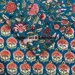 Block Print Cotton Cambric 60X60 Running Fabric Traditional Jaipuri Print Cotton Fabric - Product Image 3